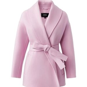 Mackage Tyra Belted Wool Wrap Jacket Chalk Pink Extra Large Msrp $790 Sz XL
